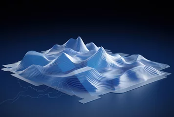 Fototapete Berge 3D Plastic Mountain Map Illustration AI Generated