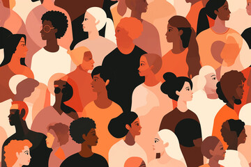 population illustrations of people with different ethnic backgrounds