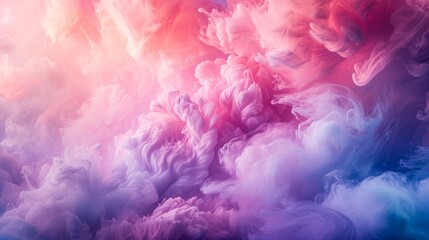 Fototapeta premium A mesmerizing swirl of vibrant hues envelops the atmosphere, as wisps of magenta and pink smoke dance among the violet clouds in the great outdoors