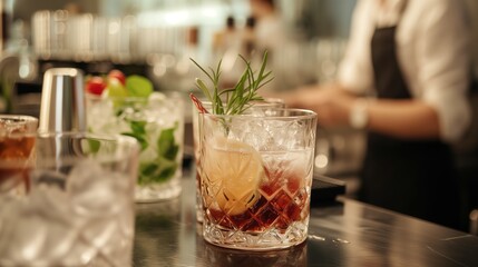 Preparation of a cocktail. Generative AI