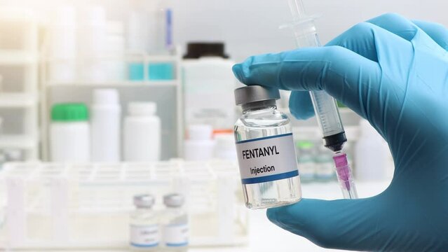 FENTANYL in a vial, Chemicals used in medicine or laboratory 