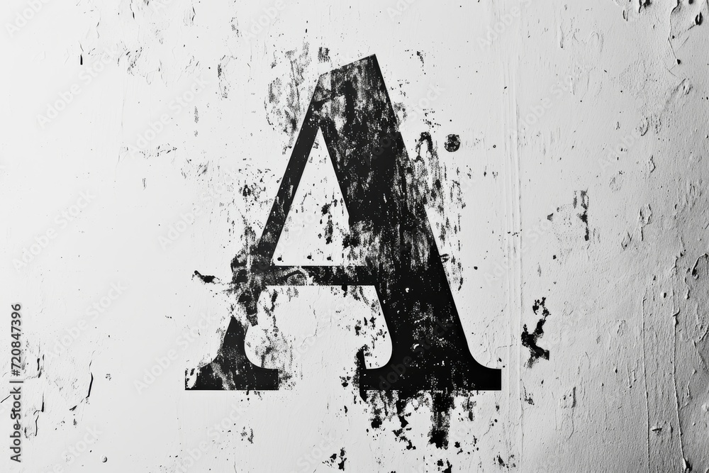 Aufkleber a delicate sketch of a lone black letter against a stark white backdrop, evoking a sense of simplici