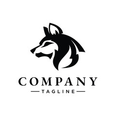 head dog line art Logo for dog training business focused on pets and protection dogs, K9 trains pet and working dogs, specialize in pet obedience and protection dog training.