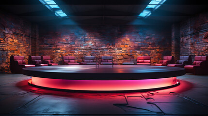 Vibrant Nights: Captivating Stage Design for Unforgettable Club Experience, Music and Dance at City's Exciting Entertainment Show!, generative AI