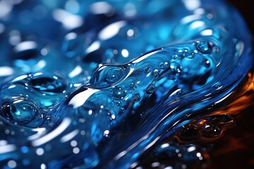 Closeup of Sparkling Blue Slime AI Generated - obrazy, fototapety, plakaty