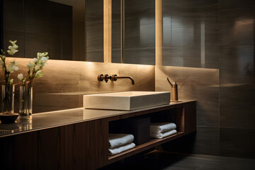 modern bathroom interior. Generative AI