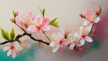 Pastel Cherry Blossom Art