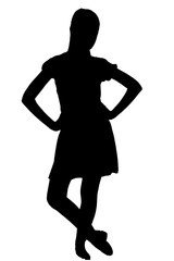 woman dancing body expression contemporary ballet dance silhouette illustration vector mocup