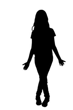 recommend clip art: woman dancing body expression contemporary ballet dance silhouette illustration vector mocup