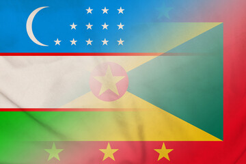 Uzbekistan and Grenada national flag international relations GRD UZB