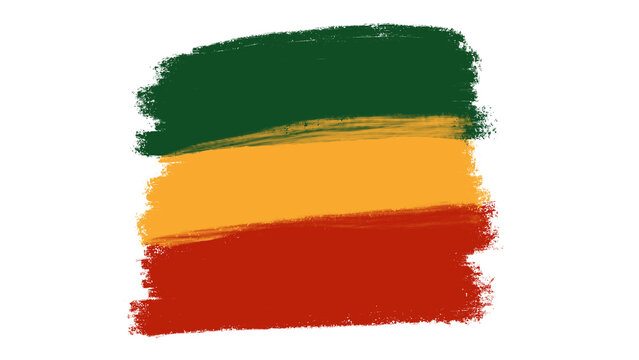 Black history month, juneteenth color background, africa flag colors, icon of african american colors red yellow green background transparent isolated on white