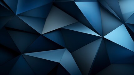 3d Triangles, abstract background. Design wallpaper. Black and blue Generative AI