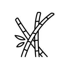 Bamboo outline icons, minimalist vector illustration ,simple transparent graphic element .Isolated on white background