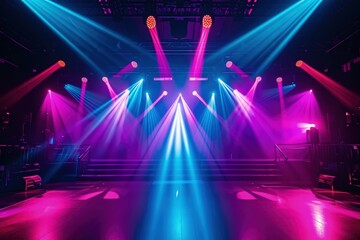 Fototapeta na wymiar Vibrant Stage Lights Illuminate the Performance