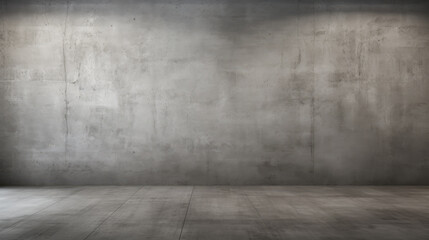 Industrial modern grey concrete wall background with stone floors. Mock up, empty room with copy space for text - Powered by Adobe
