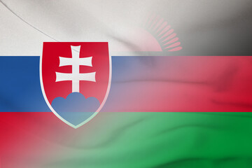 Fototapeta premium Slovakia and Malawi national flag international contract MWI SVK