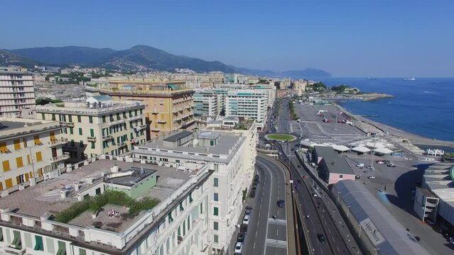 transport traffic on overpass Aldo Moro and John Fitzgerald Kennedy square
