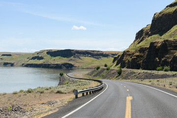 Washington State highway 261 alongside the Snake River in Columbia County