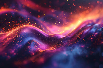 Creative Graphic Design Abstract Background - galaxy effect, space and particle waves.