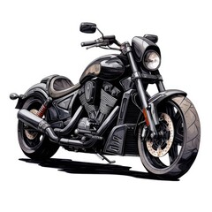 Big Motorcycle Illustration Isolated white