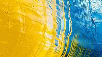 Abstract yellow yellow blue kazan street - obrazy, fototapety, plakaty
