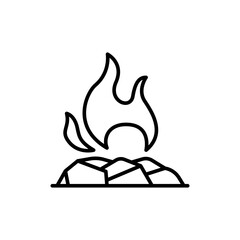 Campfire outline icons, minimalist vector illustration ,simple transparent graphic element .Isolated on white background