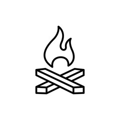 Campfire outline icons, minimalist vector illustration ,simple transparent graphic element .Isolated on white background