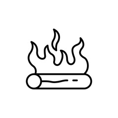 Campfire outline icons, minimalist vector illustration ,simple transparent graphic element .Isolated on white background