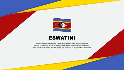 Eswatini Flag Abstract Background Design Template. Eswatini Independence Day Banner Cartoon Vector Illustration. Eswatini