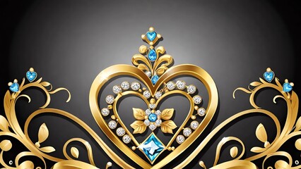 golden heart with floral ornament