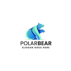 Vector Logo Illustration Polar Bear Gradient Colorful Style