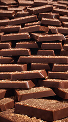 Chocolate bars stalked on each other