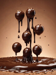 Dripping Chocolate balls with sprinkles