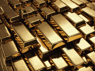 stacked Bars of gold