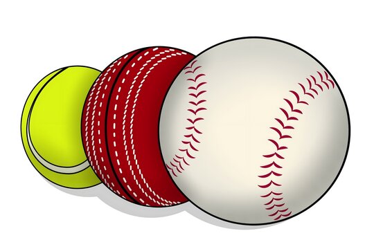 sports balls: tennis, cricket, baseball clip art preview