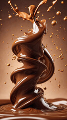 thick chocolate swirling splash mixture