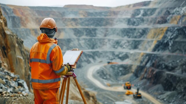 copper mine worker open pit Mine Surveying