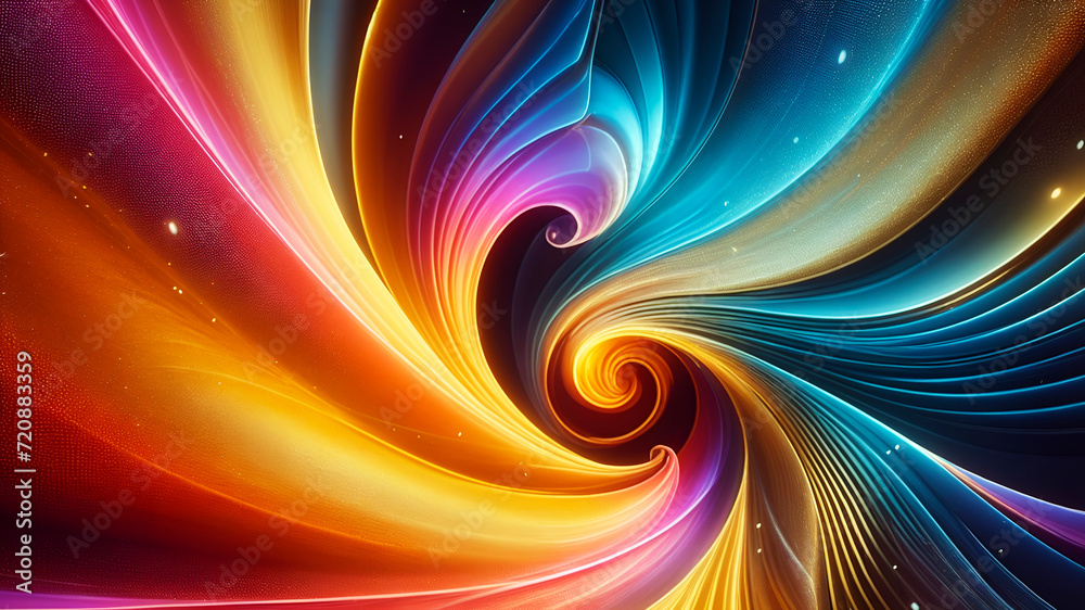 Wall mural abstract texture wallpaper and background with waves and curves in vivid colors. artistic pattern de