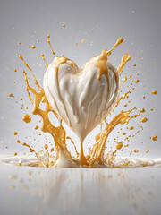 cream heart shaped splash
