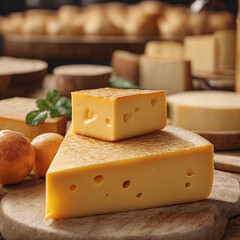 pie cheese on wooden board