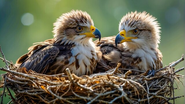 two little birds Eaglets