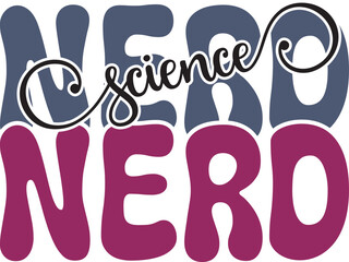 Retro Bold Colorful Wavy Science Sublimation Typography on White Background for Ready Print on T-shirts and More. Vector Square Template for Print on Demand Business and Printing Industry.