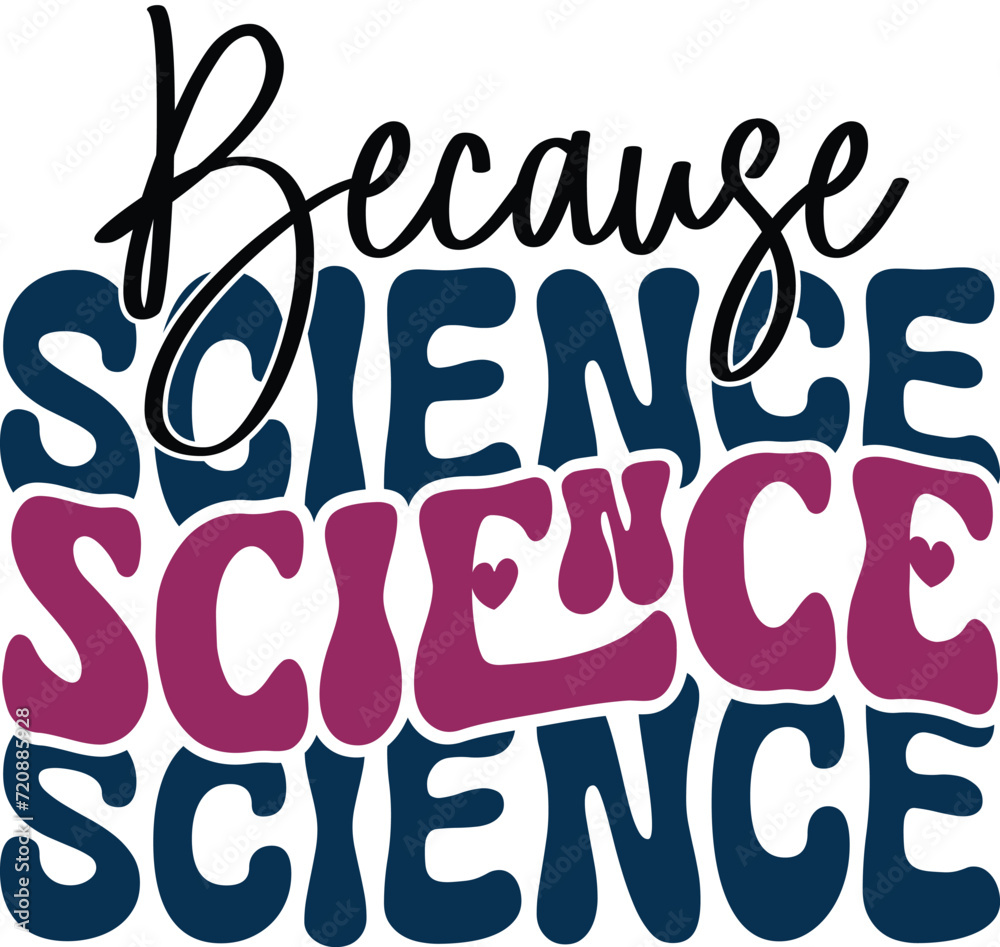 Fototapete retro bold colorful wavy science sublimation typography on white background for ready print on t-shi
