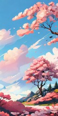 Sakura tree illustration 