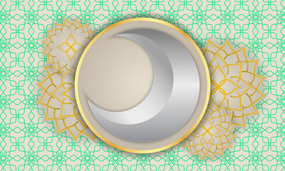 Ramadan Kareem concept background is white. With 3d moon. for greeting cards, banners, websites, posters, backgrounds or wallpaper