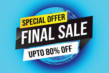 Special offer final sale tag. Banner design template for marketing. Special offer promotion or retail. background banner modern graphic design for store shop, online store, website, landing page	