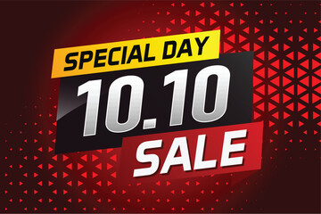 10.10 Special day sale word concept vector illustration with ribbon and 3d style for use landing page, template, ui, web, mobile app, poster, banner, flyer, background, gift card, coupon	
