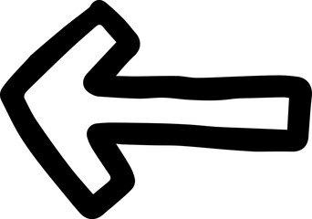 hand drawn black arrow. Vector illustration isolated on white background.