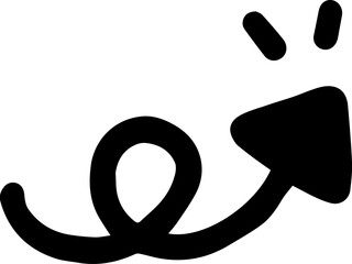 hand drawn black arrow. Vector illustration isolated on white background.