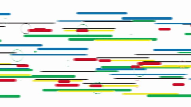 dynamic animation with moving lines and other shapes in white background. Template for olympic games. Web banner or backdrop for titles
